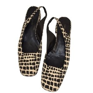 Kate Spade Faille Giraffe Print Slingback Size 8B